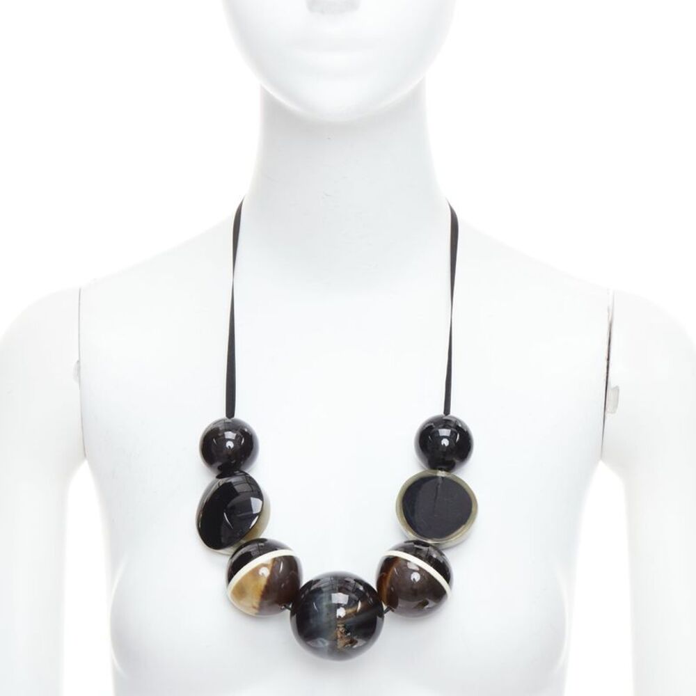 Marni Giant Balls Tie Ribbon Necklace